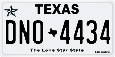 TX license plate DNO4434