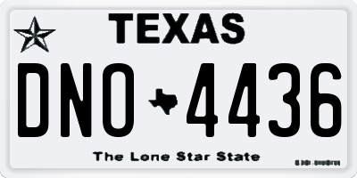TX license plate DNO4436