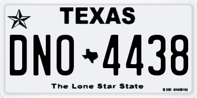 TX license plate DNO4438