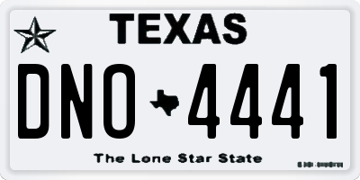 TX license plate DNO4441