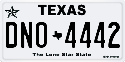 TX license plate DNO4442