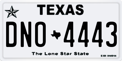 TX license plate DNO4443