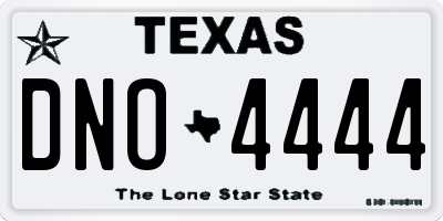 TX license plate DNO4444