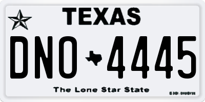 TX license plate DNO4445