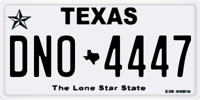 TX license plate DNO4447