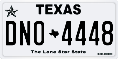 TX license plate DNO4448