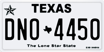TX license plate DNO4450