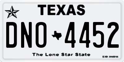 TX license plate DNO4452