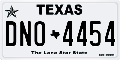 TX license plate DNO4454