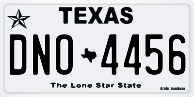 TX license plate DNO4456