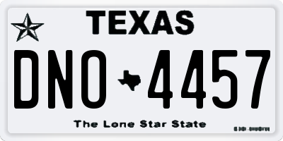TX license plate DNO4457