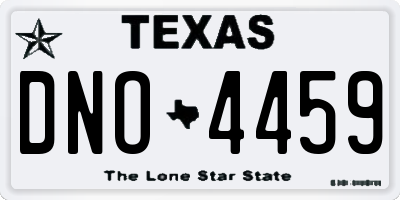 TX license plate DNO4459
