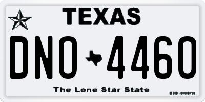 TX license plate DNO4460