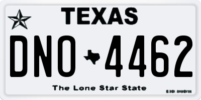 TX license plate DNO4462