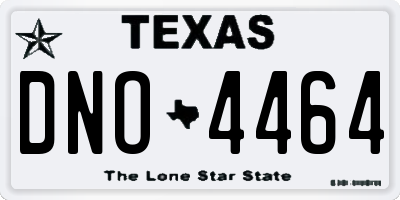 TX license plate DNO4464