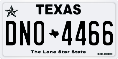 TX license plate DNO4466