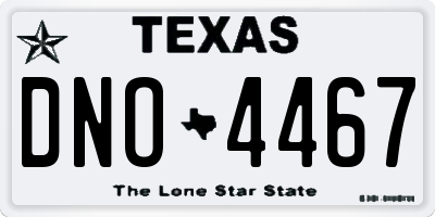 TX license plate DNO4467