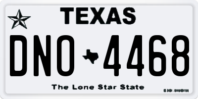 TX license plate DNO4468