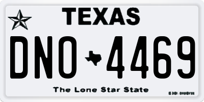 TX license plate DNO4469