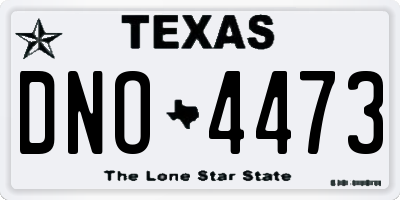 TX license plate DNO4473