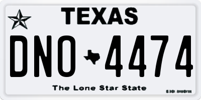 TX license plate DNO4474