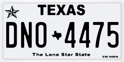 TX license plate DNO4475