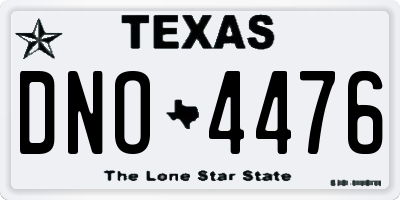 TX license plate DNO4476