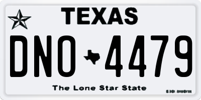 TX license plate DNO4479