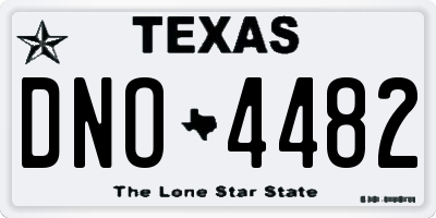 TX license plate DNO4482