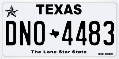 TX license plate DNO4483