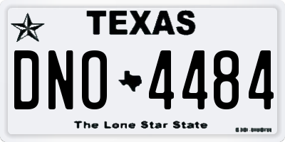 TX license plate DNO4484