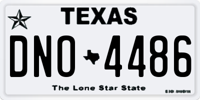 TX license plate DNO4486