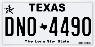 TX license plate DNO4490