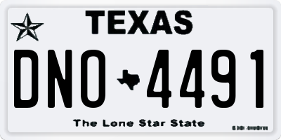 TX license plate DNO4491