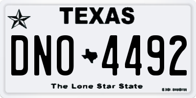 TX license plate DNO4492