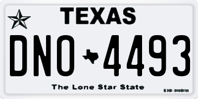TX license plate DNO4493