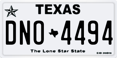 TX license plate DNO4494