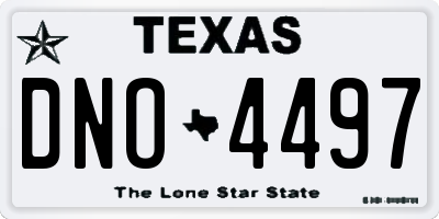 TX license plate DNO4497