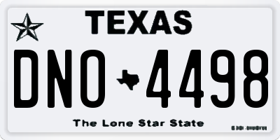 TX license plate DNO4498