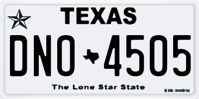 TX license plate DNO4505