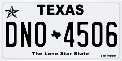 TX license plate DNO4506