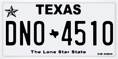 TX license plate DNO4510