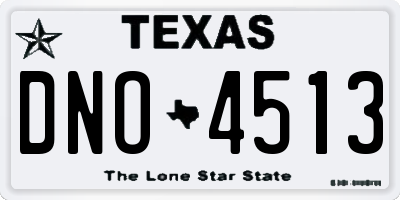 TX license plate DNO4513