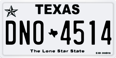 TX license plate DNO4514