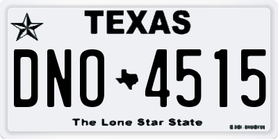 TX license plate DNO4515