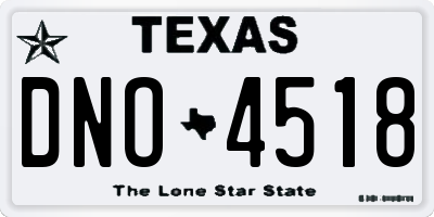 TX license plate DNO4518
