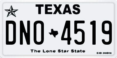 TX license plate DNO4519