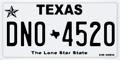 TX license plate DNO4520