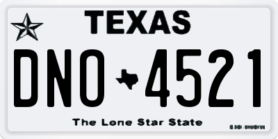 TX license plate DNO4521