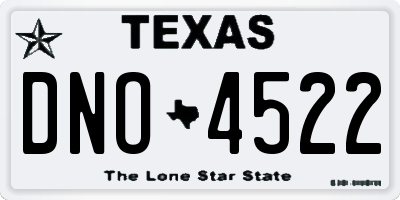 TX license plate DNO4522